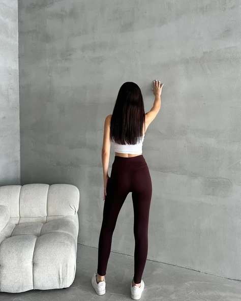 Kadın Yüksel Bel Korse Detay Toparlayıcı Tayt - Resim 6