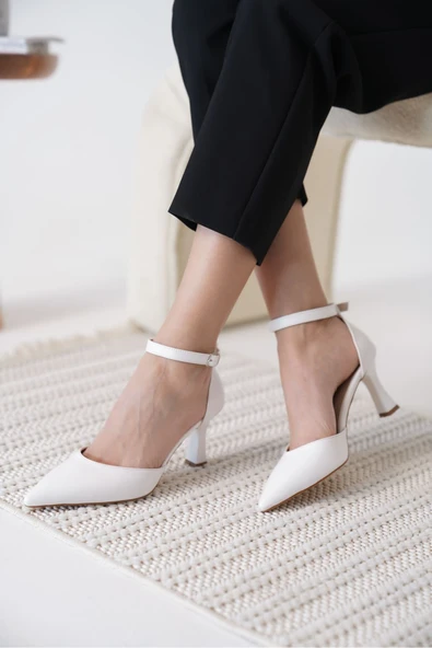 Clara Kadın Beyaz Topuklu Ayakkabı - Resim 3