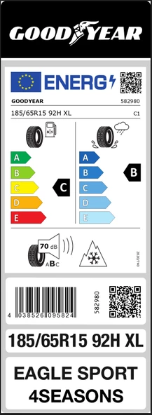 GOODYEAR 185/65R15 92H EAGLE SPORT 4 SEASONS 4 MEVSİM KAR LOGOLU (2025) - Resim 4