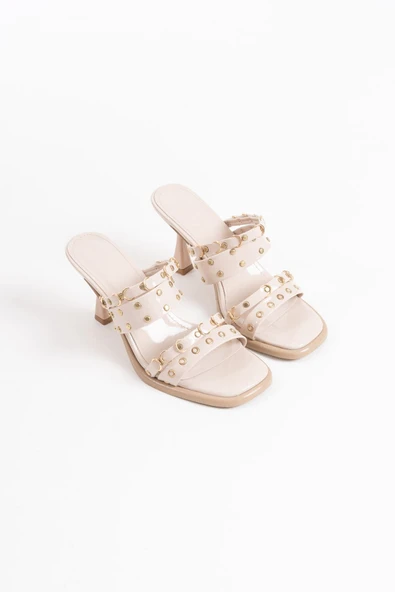 Merlin Topuklu Kadın Bej Terlik - Resim 2