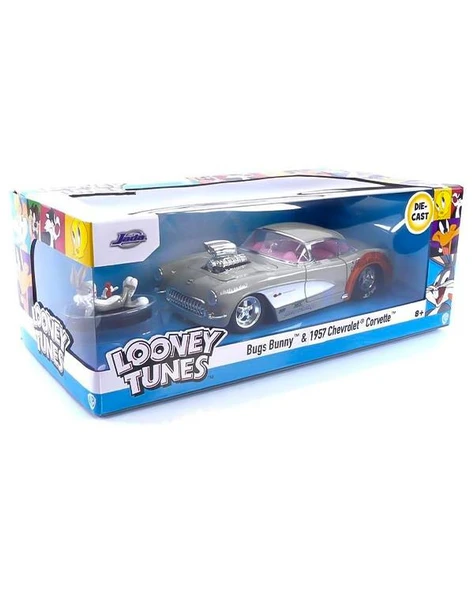 Looney Tunes Bugs Bunny ve 1957 Chevrolet Corvette 1:24 Die Cast Araç ve Figür 32390 ürün görseli