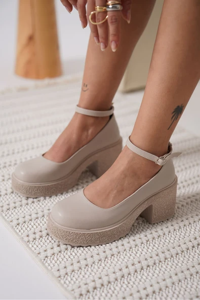 Marla Kadın Bej Bilekten Baretli Günlük Ayakkabı - Resim 5