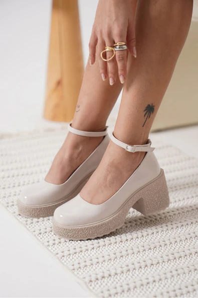 Marla Kadın Bej Rugan Bilekten Baretli Günlük Ayakkabı - Resim 6