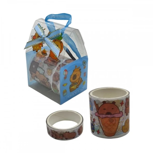 Kapibara Rulo Sticker 3'lü Set - Capybara - Resim 2