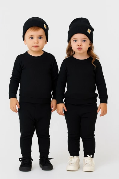 Unisex 3'Lü Kaşkorse Bebe Takım - Resim 6