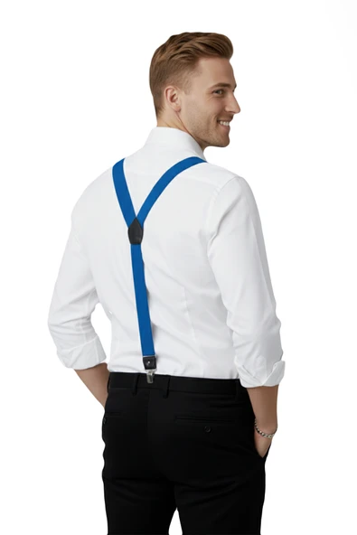 DeepSEA Unisex  Derili Esneyebilen Lastik Ayarlanabilir Metal Klipsli Pantolon Askısı 2602025 - Resim 4