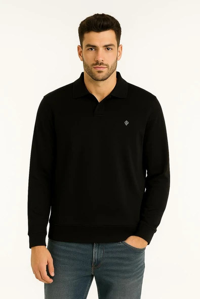 Gewer Erkek Slim Fit Uzun Kol Polo Yaka Sweatshırt-7428 - 4