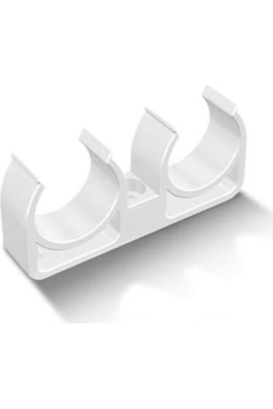FIRAT BORU Beyaz Çiftli Boru Kelepçesi 32mm(5adet)