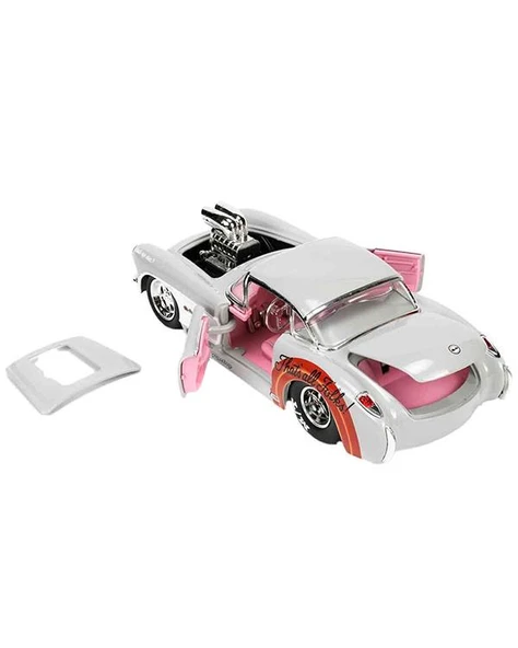 Looney Tunes Bugs Bunny ve 1957 Chevrolet Corvette 1:24 Die Cast Araç ve Figür 32390 - Resim 6