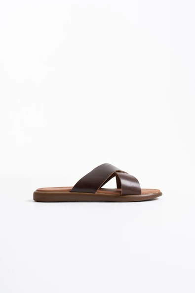 Weasley Acı Kahve Hakiki Deri Terlik - Resim 10