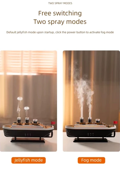Blackbird 299 Dekoratif Titanic Gemi Aroma Difüzör & Nemlendirici |250 Ml Uzaktan Kumandalı, Zaman Ayarlı - 5