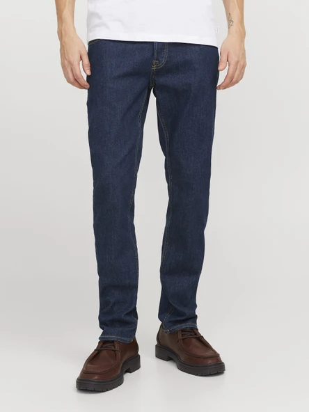 JACK JONES Glenn Model Erkek Dar Kesim Kot Pantolon 12259062 - Resim 3