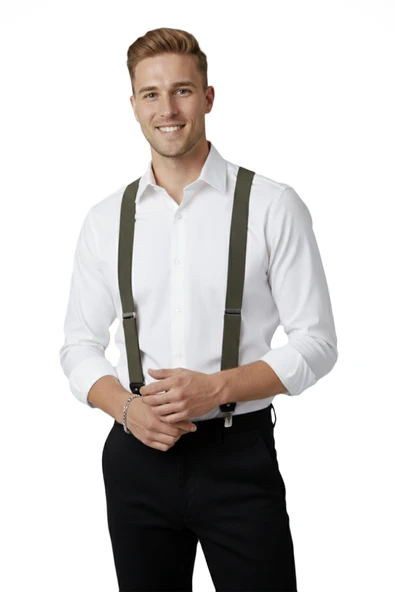 DeepSEA Unisex  Derili Esneyebilen Lastik Ayarlanabilir Metal Klipsli Pantolon Askısı 2602025 - Resim 11