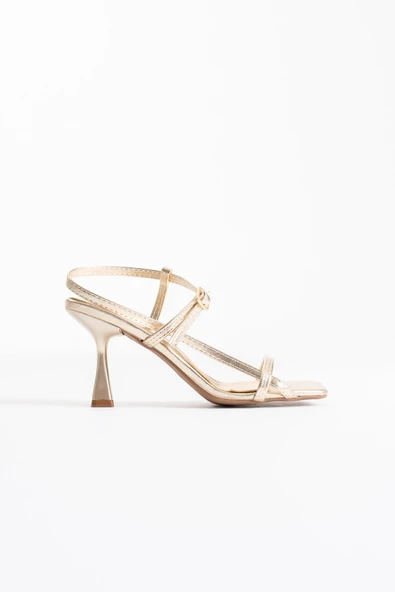 Rossie Kadın Altın Topuklu Sandalet - 12