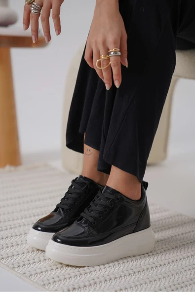 Lauren Kadın Gizli Topuk Sİyah Spor Ayakkabı - Resim 11