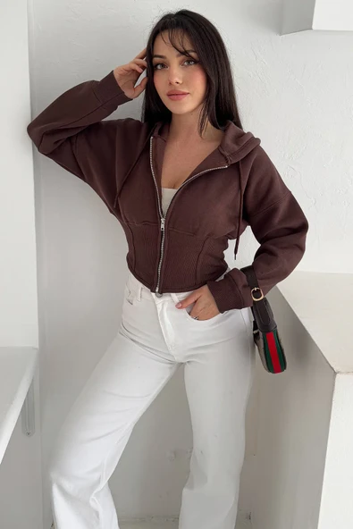 Kadın Siyah Fermuarlı Hoodie SWEAT – Minimal Sokak Ruhuyla - Resim 8