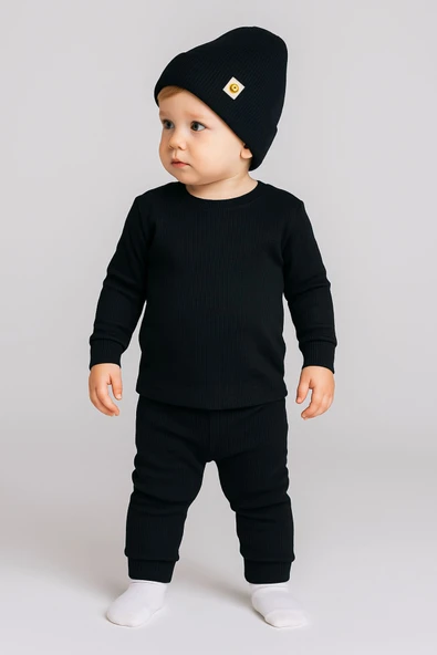 Unisex 3'Lü Kaşkorse Bebe Takım - Resim 8