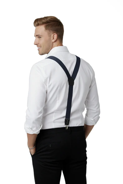 DeepSEA Unisex  Derili Esneyebilen Lastik Ayarlanabilir Metal Klipsli Pantolon Askısı 2602025 - Resim 6