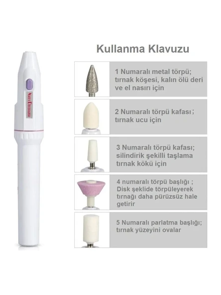 Dempower Elektrikli Manikür Pedikür Tırnak Törpü Aleti DP-83 - Resim 3