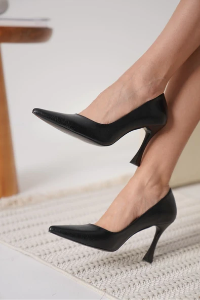 Blade Siyah Cilt Kadın Stiletto - Resim 8