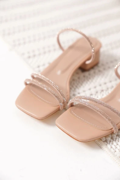 Emma Kadın Kalın Topuklu Nude Terlik - Resim 4