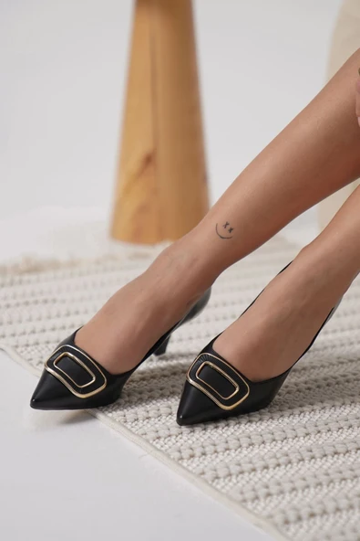 Emery Kadın Siyah Topuklu Ayakkabı - Resim 9