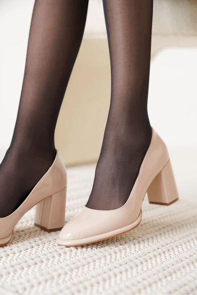 Pensy Bej Rugan Kadın Topuklu Ayakkabı - Resim 9