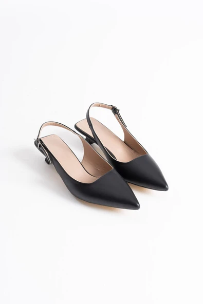 Maried Siyah Cilt Kadın Ayakkabı - Resim 7