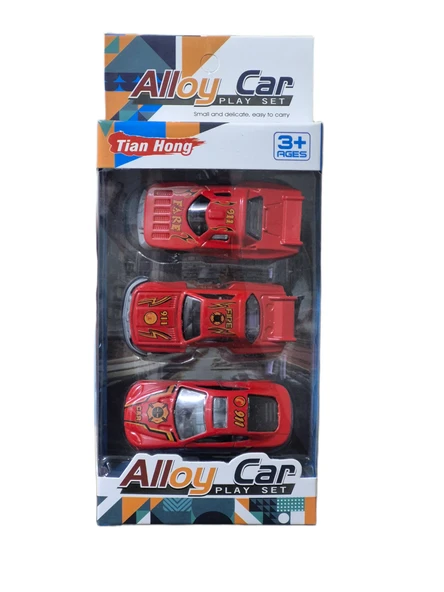 3'lü Metal Araba Seti (İtfaiye, Polis, İnşaat) ürün görseli 1