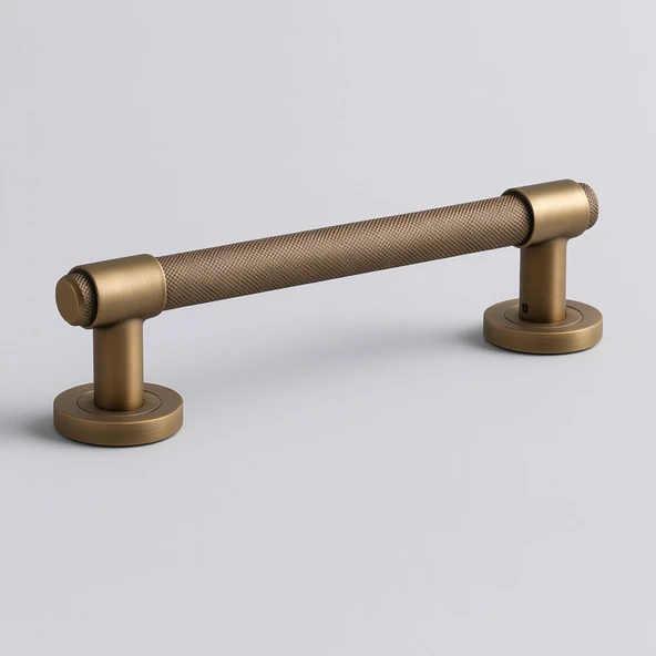 Sürgülü Kapı Çekme Kolu Tutma Kulpu Kulbu Çelik Dış Kapı Tutamağı Kol Mat Antik Sarı 25 cm ürün görseli