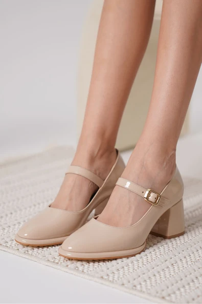 Kelly Nude Rugan Kadın Topuklu Ayakkabı - Resim 6