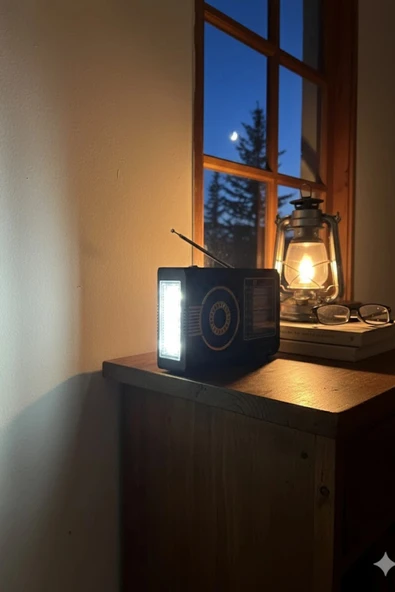 Blackbird Siyah Ktf-1481 Güneş Enerjili Fenerli  Taşınabilir Radyo Usb/Tf Kart Destekli - Kamp Işıklı - 5