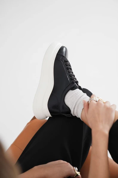 Dina Kadın Siyah Sneaker - Resim 11