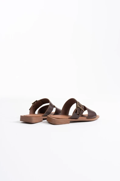 Alessi Acı Kahve Hakiki Deri Terlik - Resim 3