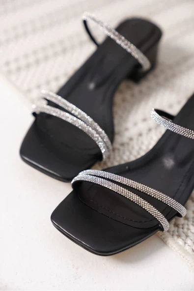 Emma Kadın Kalın Topuklu Siyah Terlik - Resim 8