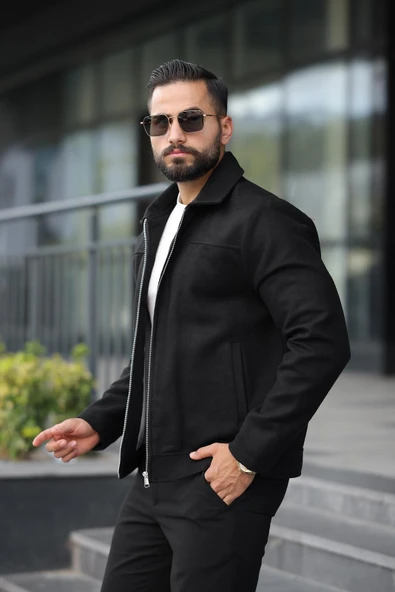 Claassics Men Erkek Oversize Kısa Kaşe Kaban Ceket - 7435 - 9