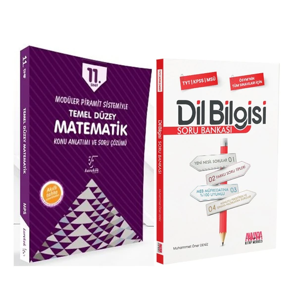 Karekök Yayınları 11. Sınıf Temel Düzey Matematik ve AKM Dil Bilgisi Soru Bankası Seti 2 Kitap ürün görseli 1