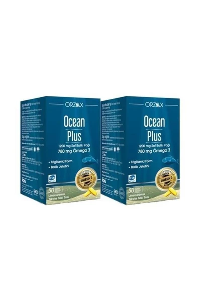 Ocean Plus 1200 mg Omega3 Balık Yağı 50 kapsül  2 Adet ürün görseli
