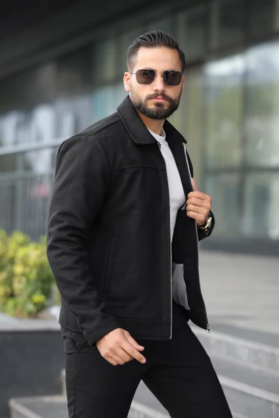 Claassics Men Erkek Oversize Kısa Kaşe Kaban Ceket - 7435 - 6