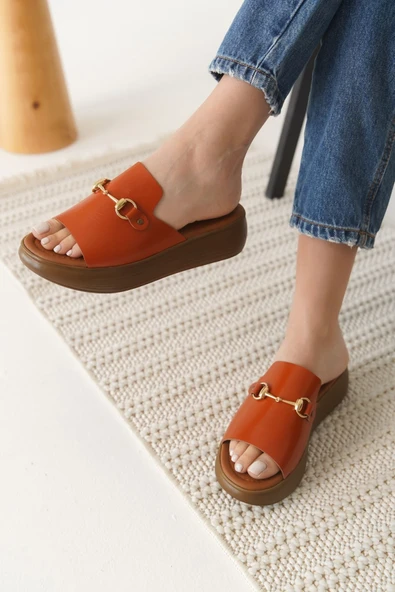 Nelly Kiremit Hakiki Deri Terlik - Resim 5