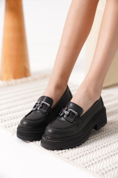 Terry Cilt Siyah Kadın Loafer - Resim 6