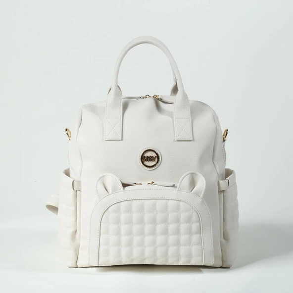 M&y Kitty Deri Anne Bebek Bakım Sırt Çantası 7271 Krem ürün görseli