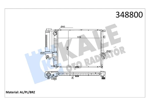 KALE 348800 MOTOR SU RADYATORU BMW M20 M40 M43 M50 E34 90>95 17111737763 ürün görseli 1