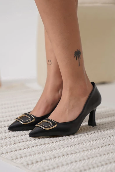 Emery Kadın Siyah Topuklu Ayakkabı - Resim 6