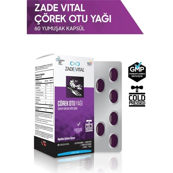 Zade Vital Çörek Otu Yağı 60 Kapsül - Resim 3