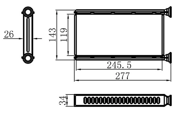 ORIS KMI051026 KALORIFER RADYATORU BRAZING L200 12-> AT/MT SANZUMAN 118X255X26 5240015620 ürün görseli