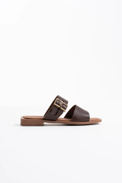 Alessi Acı Kahve Hakiki Deri Terlik - Resim 11