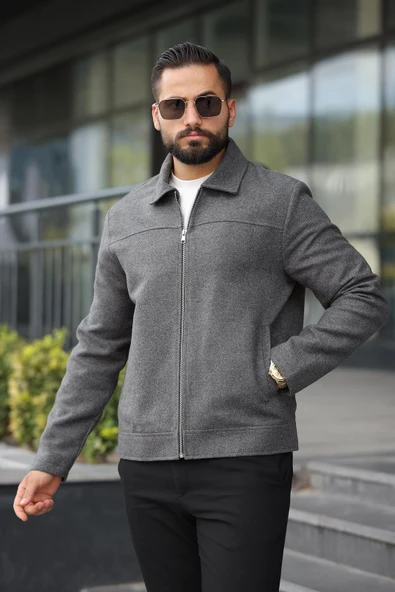 Claassics Men Erkek Oversize Kısa Kaşe Kaban Ceket - 7435 - 2