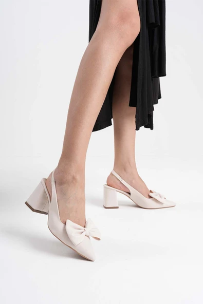 Candy Bej Kadın Topuklu Ayakkabı - Resim 5