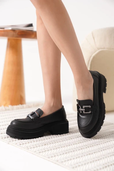 Terry Cilt Siyah Kadın Loafer - Resim 9